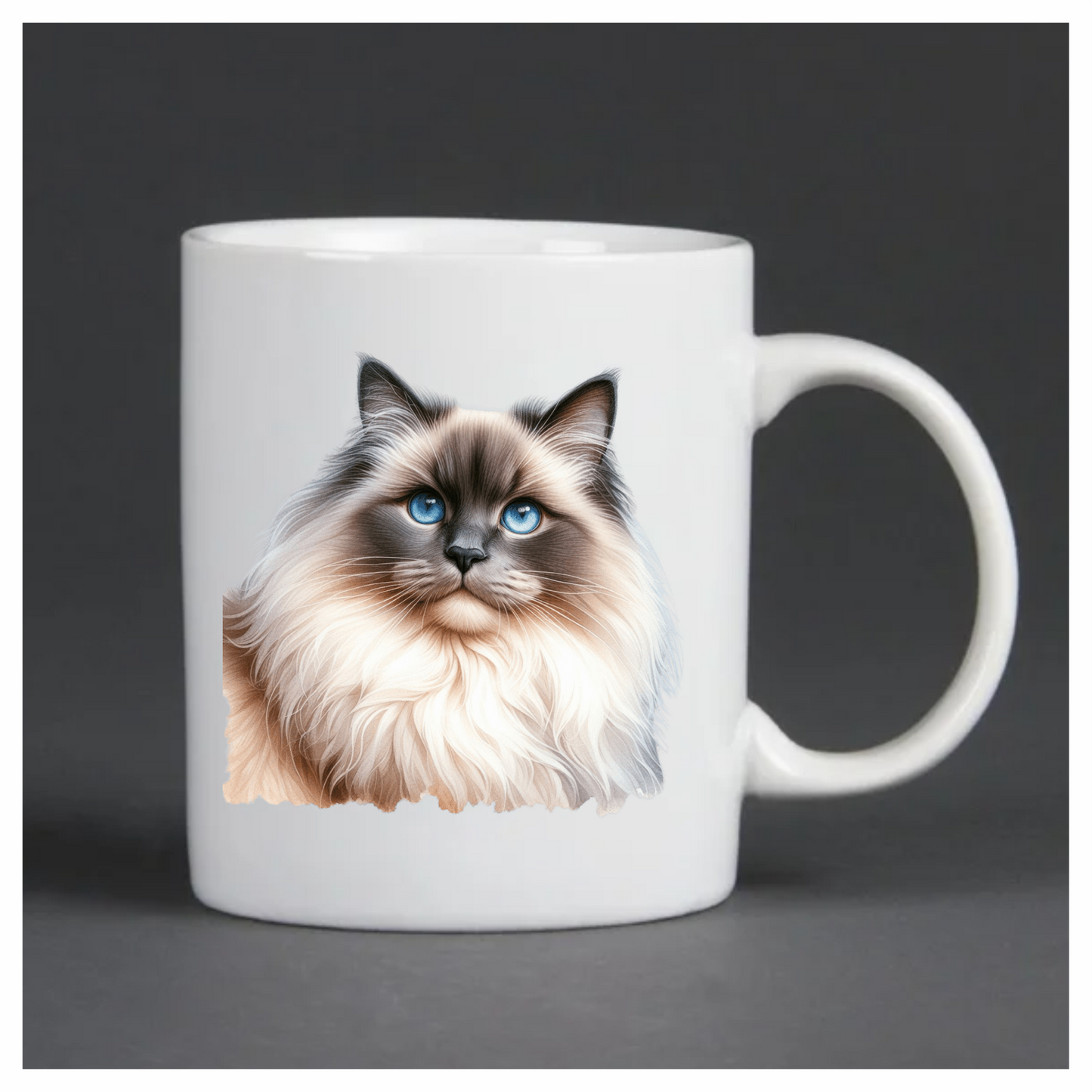 Blue Ragdoll Cat Fluffy Face Vinyl Sticker Decal