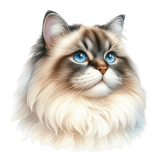 Blue Cat Himalayan Fluffy Vinyl Sticker Decal