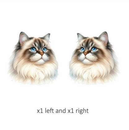 Blue Cat Himalayan Fluffy Vinyl Sticker Decal