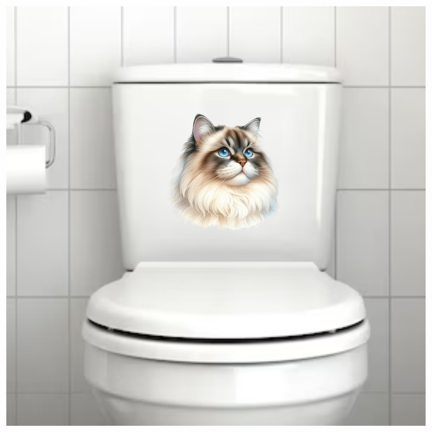 Blue Cat Himalayan Fluffy Vinyl Sticker Decal