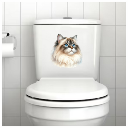 Blue Cat Himalayan Fluffy Vinyl Sticker Decal