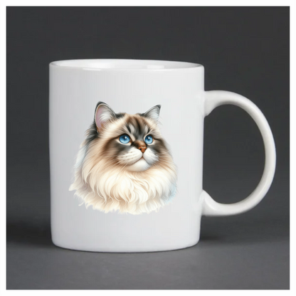 Blue Cat Himalayan Fluffy Vinyl Sticker Decal