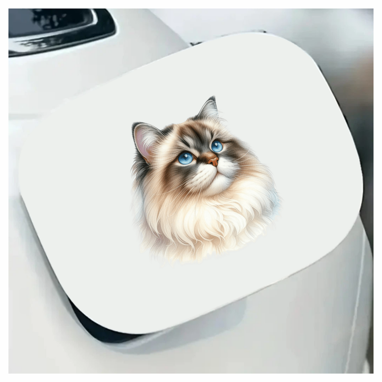 Blue Cat Himalayan Fluffy Vinyl Sticker Decal