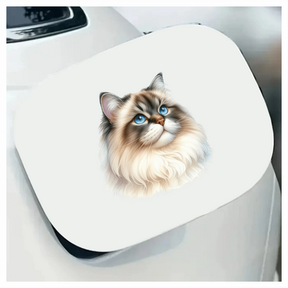 Blue Cat Himalayan Fluffy Vinyl Sticker Decal