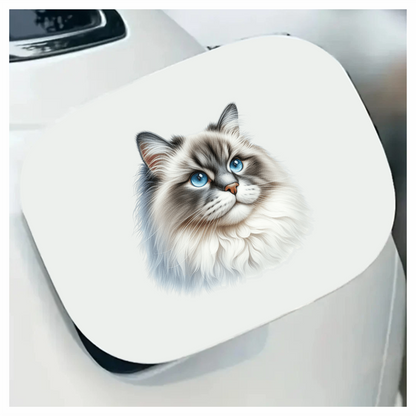 Blue Cat Ragdoll Fluffy Face Vinyl Sticker Decal