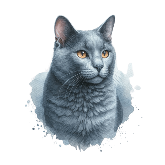 Gray Cat Russian Blue Portrait Vinyl Sticker Decal