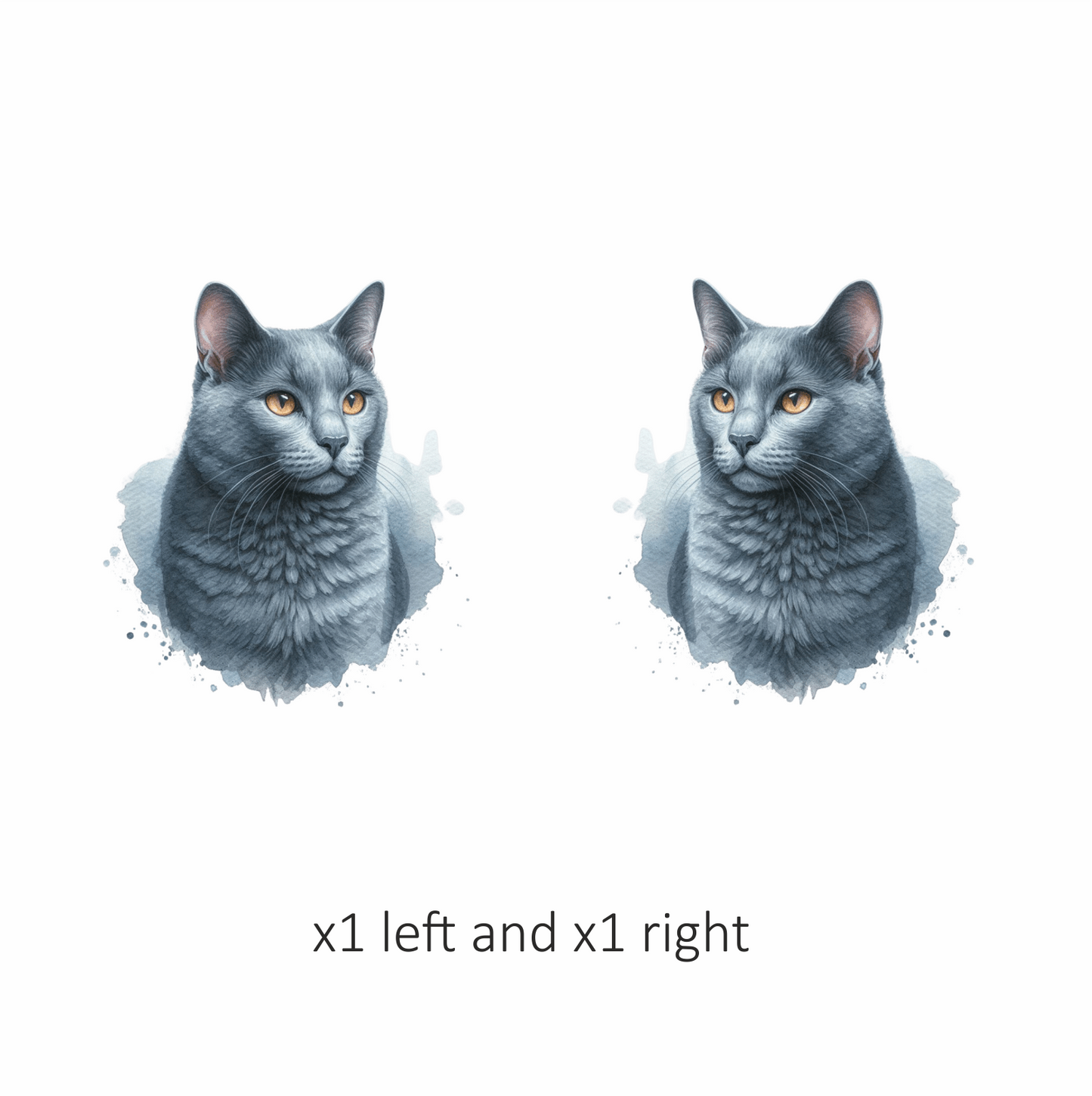 Gray Cat Russian Blue Portrait Vinyl Sticker Decal