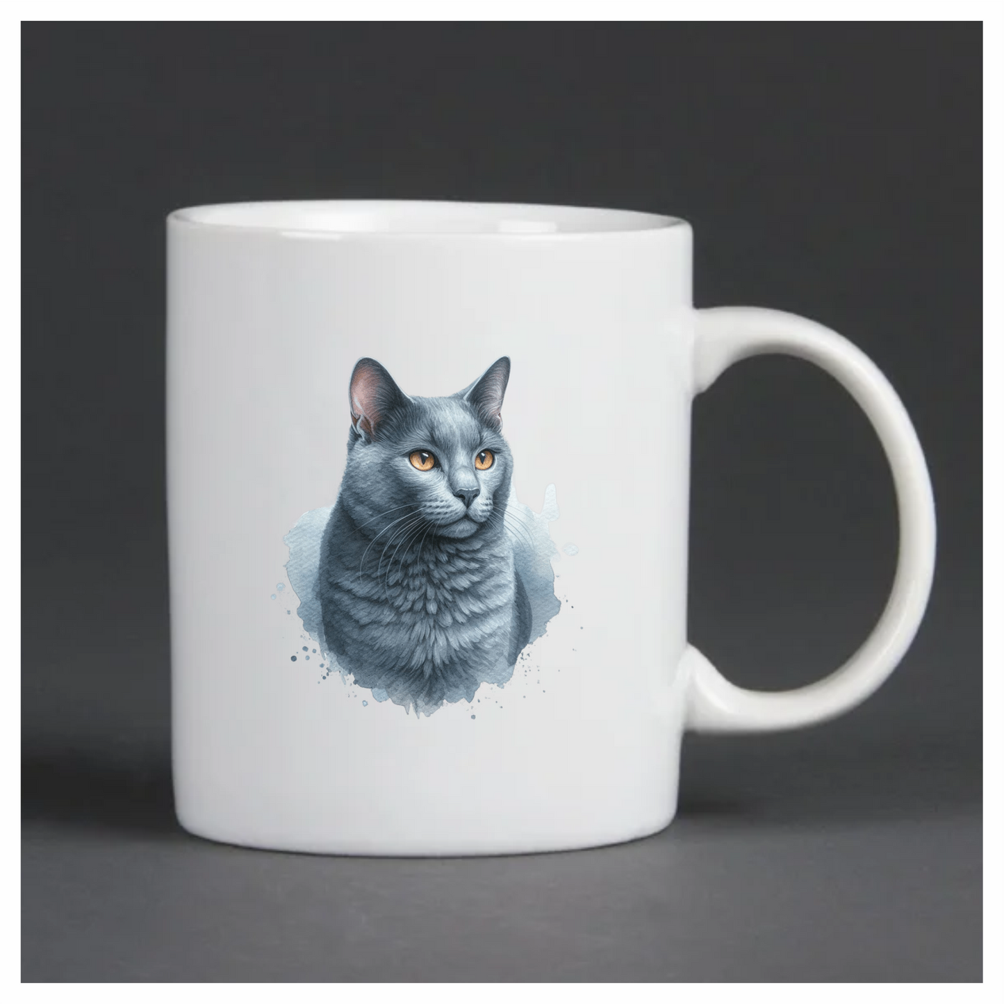 Gray Cat Russian Blue Portrait Vinyl Sticker Decal