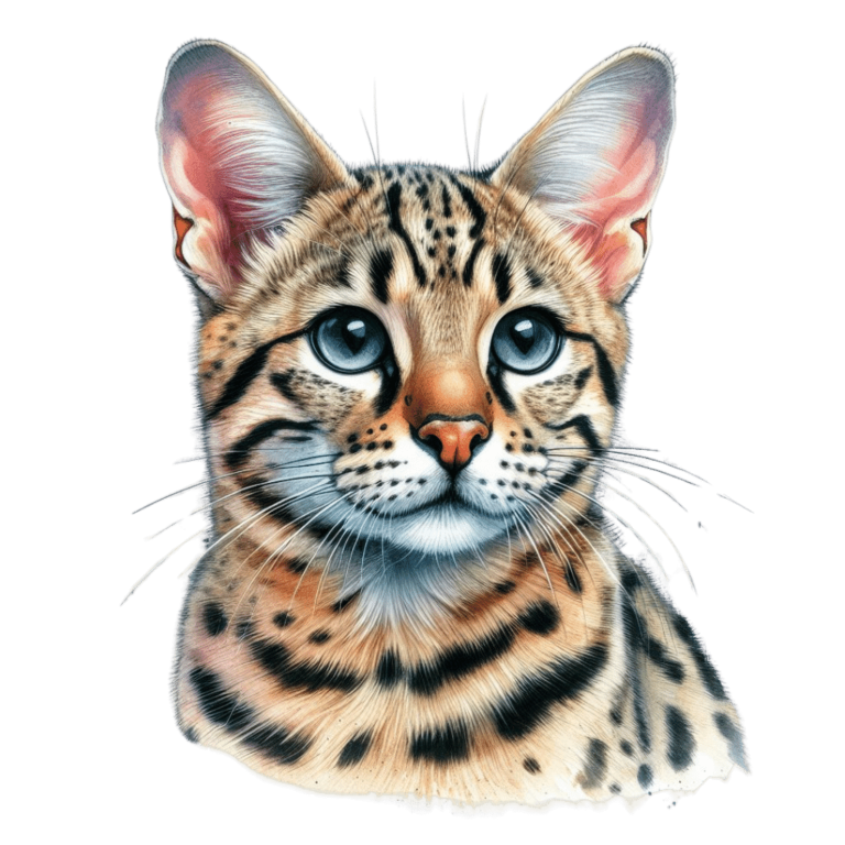 Brown Cat Wild Serval Portrait Vinyl Sticker Decal