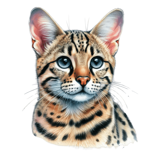Brown Cat Wild Serval Portrait Vinyl Sticker Decal