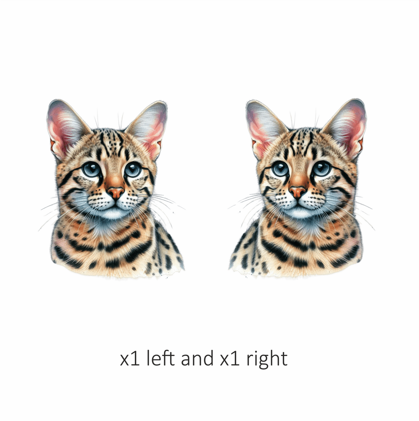 Brown Cat Wild Serval Portrait Vinyl Sticker Decal