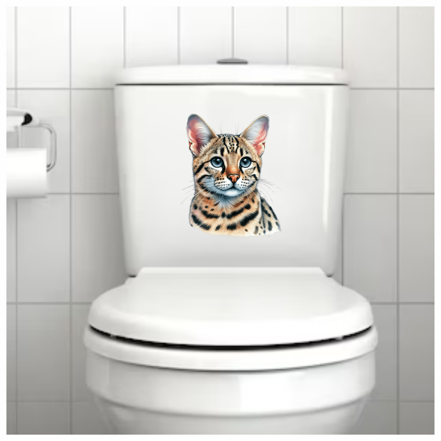 Brown Cat Wild Serval Portrait Vinyl Sticker Decal