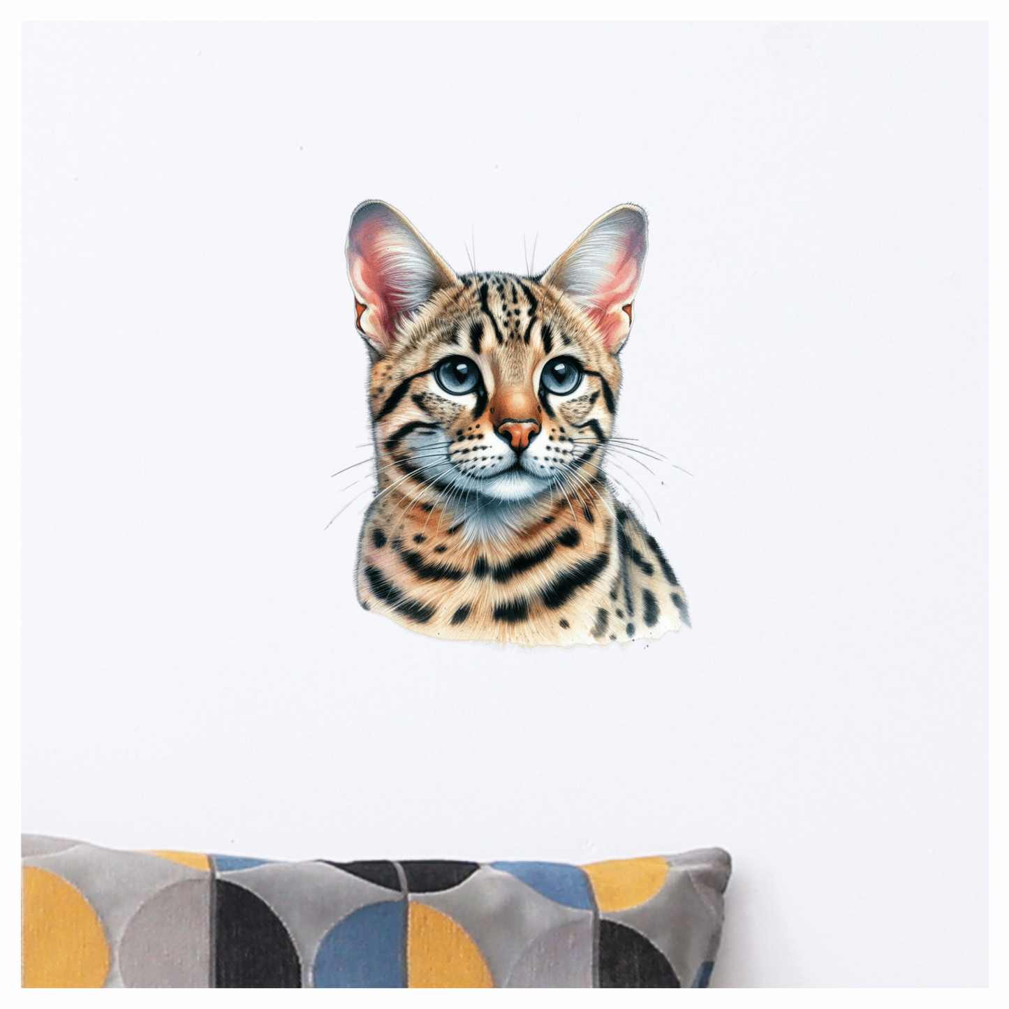 Brown Cat Wild Serval Portrait Vinyl Sticker Decal