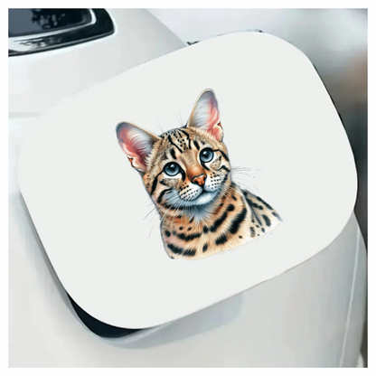 Brown Cat Wild Serval Portrait Vinyl Sticker Decal