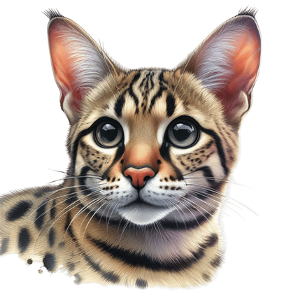 Brown Cat Bengal Face Closeup Vinyl Sticker Decal