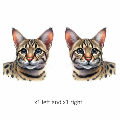 Brown Cat Bengal Face Closeup Vinyl Sticker Decal