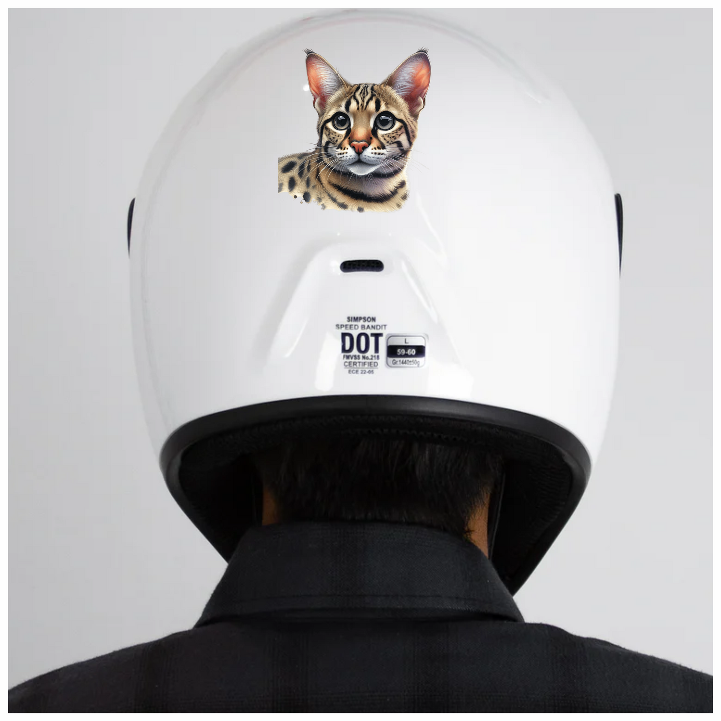 Brown Cat Bengal Face Closeup Vinyl Sticker Decal