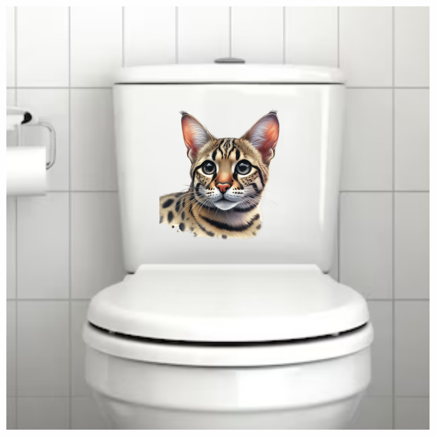 Brown Cat Bengal Face Closeup Vinyl Sticker Decal