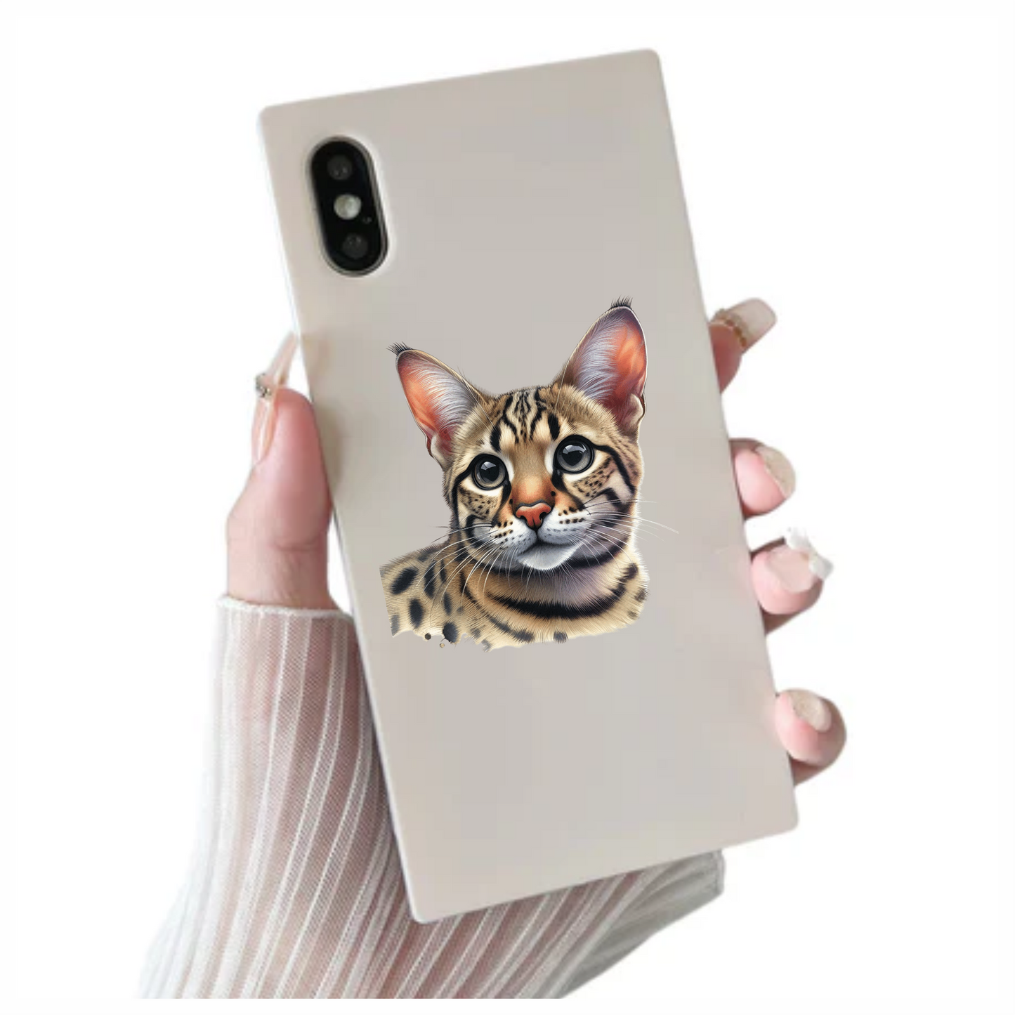 Brown Cat Bengal Face Closeup Vinyl Sticker Decal