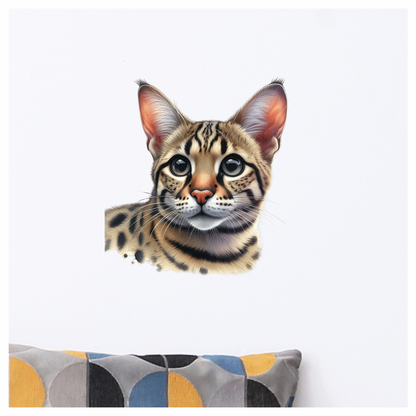 Brown Cat Bengal Face Closeup Vinyl Sticker Decal