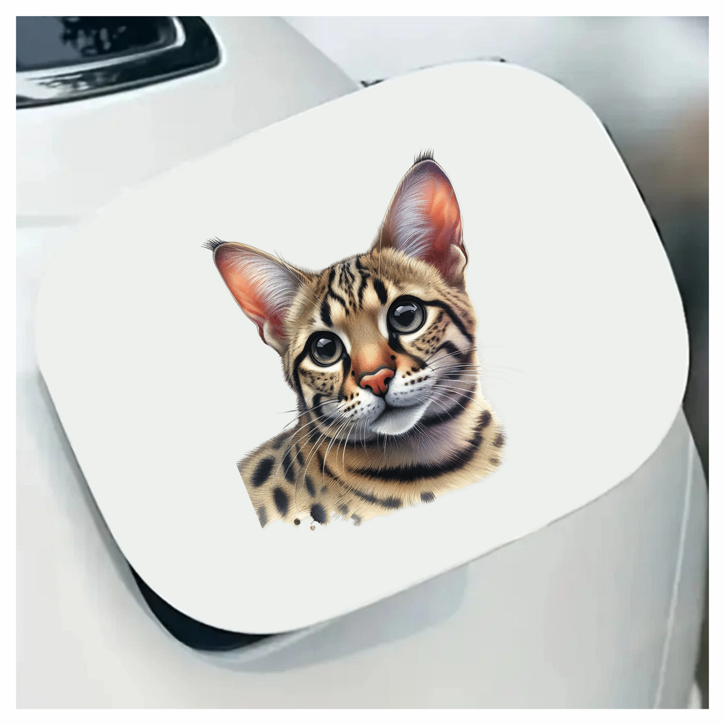 Brown Cat Bengal Face Closeup Vinyl Sticker Decal