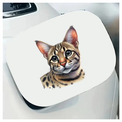 Brown Cat Bengal Face Closeup Vinyl Sticker Decal