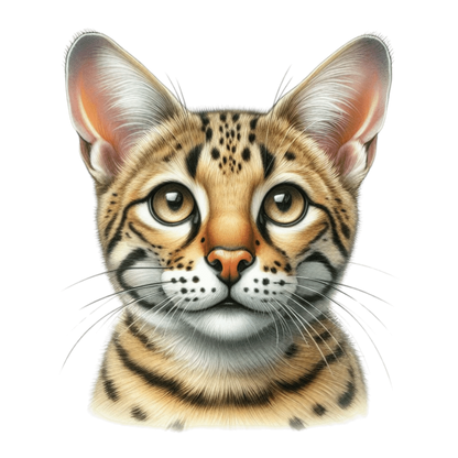 Brown Cat Wild Serval Face Vinyl Sticker Decal