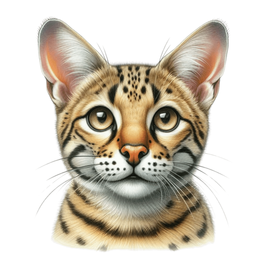 Brown Cat Wild Serval Face Vinyl Sticker Decal