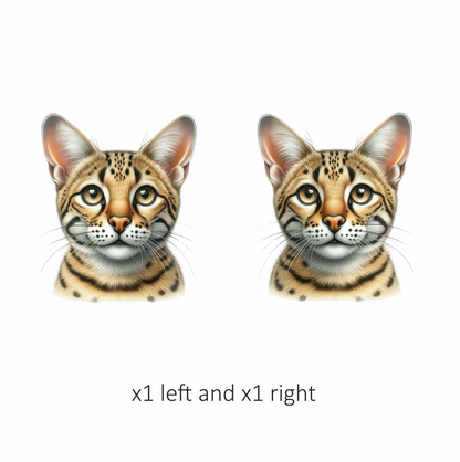 Brown Cat Wild Serval Face Vinyl Sticker Decal