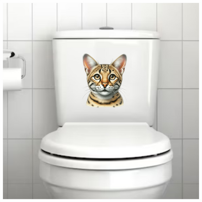 Brown Cat Wild Serval Face Vinyl Sticker Decal