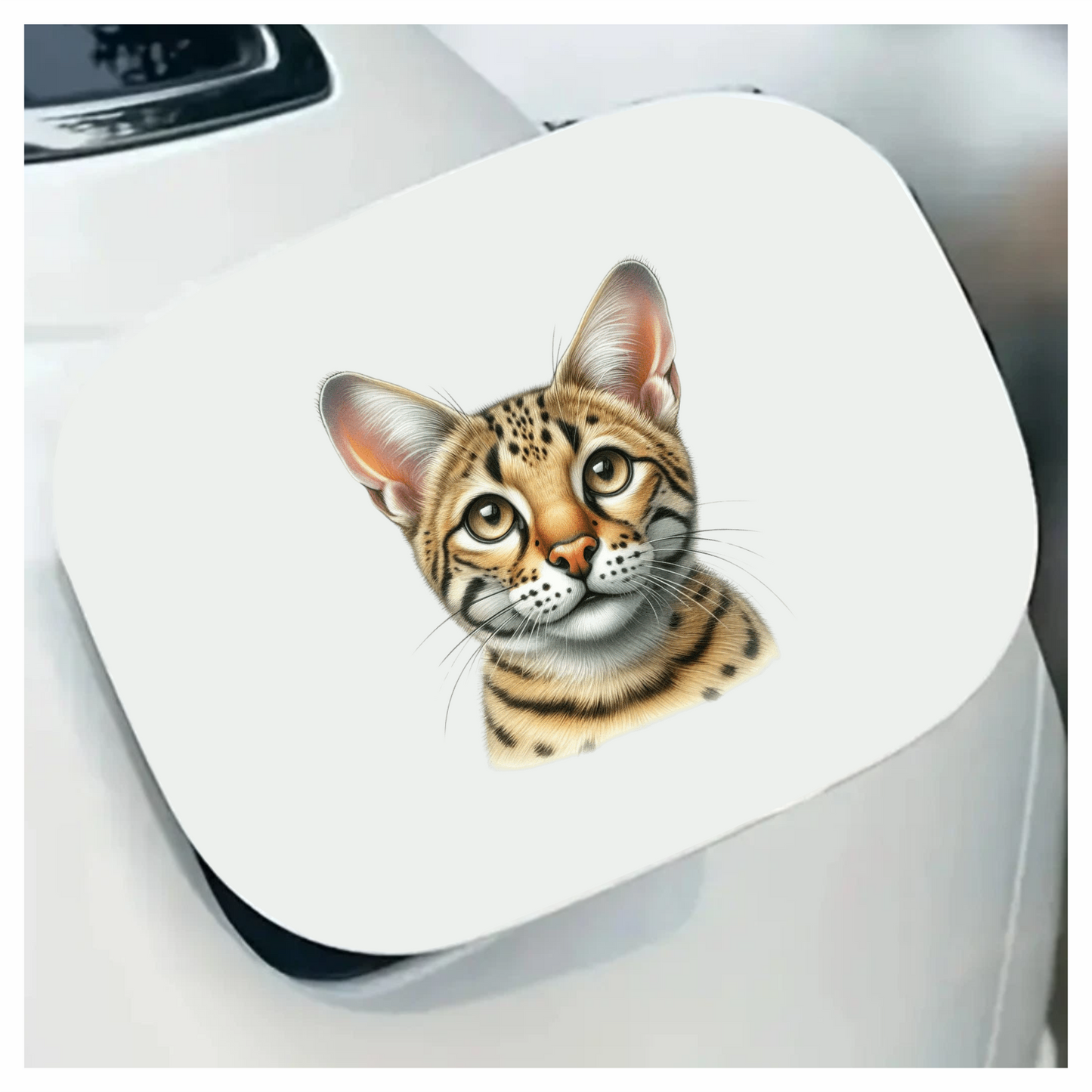 Brown Cat Wild Serval Face Vinyl Sticker Decal