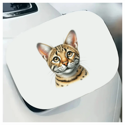 Brown Cat Wild Serval Face Vinyl Sticker Decal
