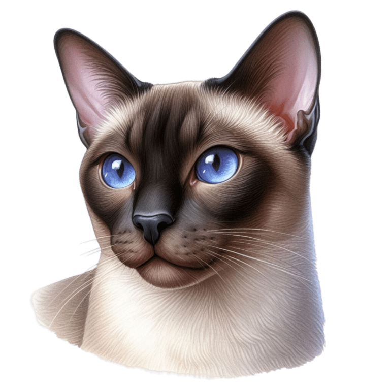 Brown Cat Siamese Blue Eyes Vinyl Sticker Decal
