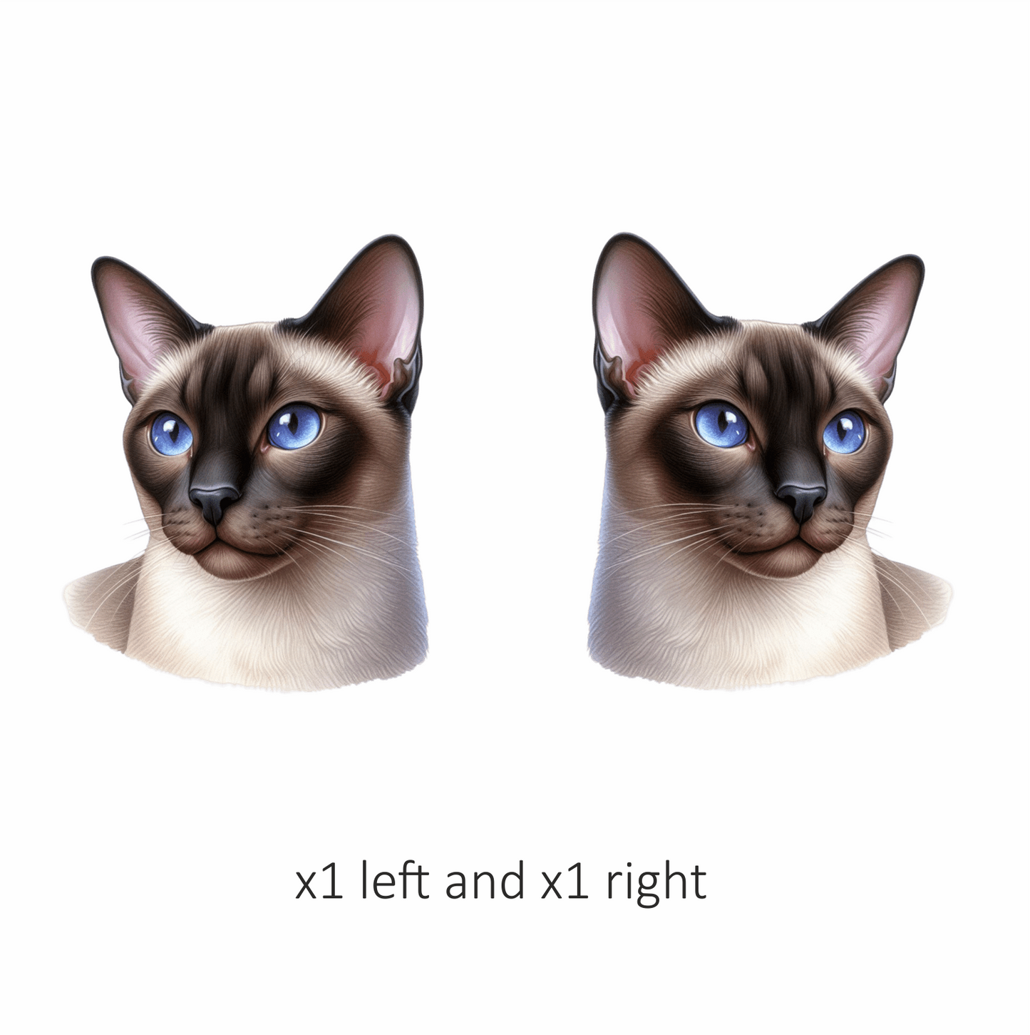 Brown Cat Siamese Blue Eyes Vinyl Sticker Decal