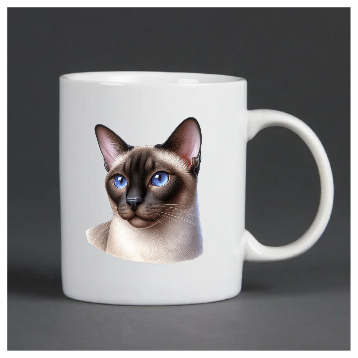 Brown Cat Siamese Blue Eyes Vinyl Sticker Decal