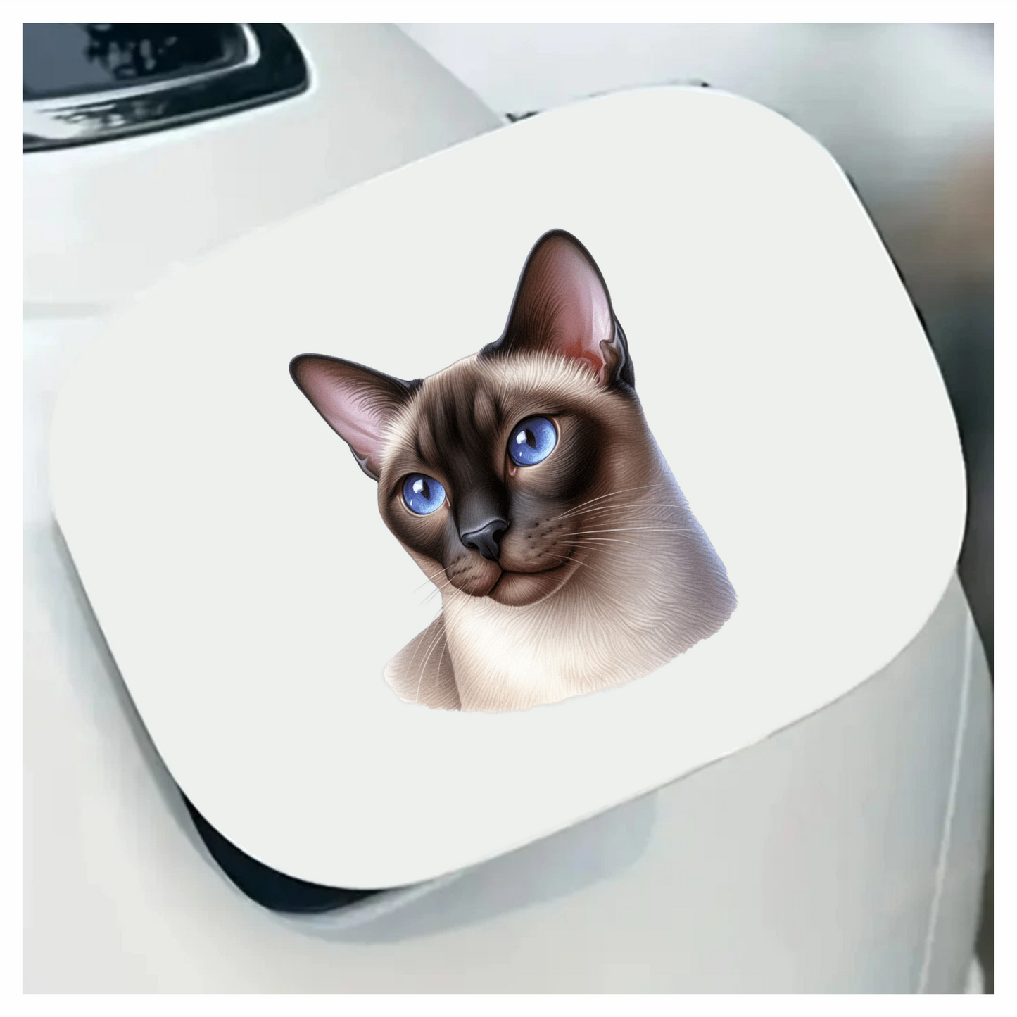 Brown Cat Siamese Blue Eyes Vinyl Sticker Decal