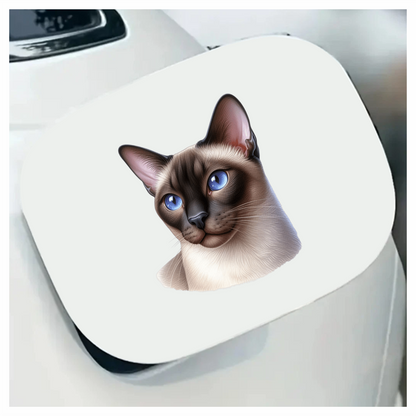 Brown Cat Siamese Blue Eyes Vinyl Sticker Decal