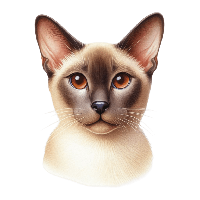 Brown Cat Siamese Face Portrait Vinyl Sticker Decal