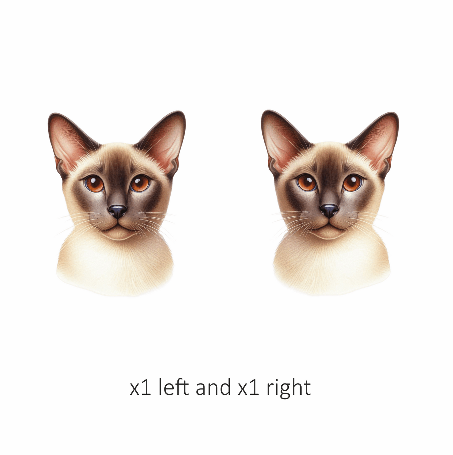 Brown Cat Siamese Face Portrait Vinyl Sticker Decal