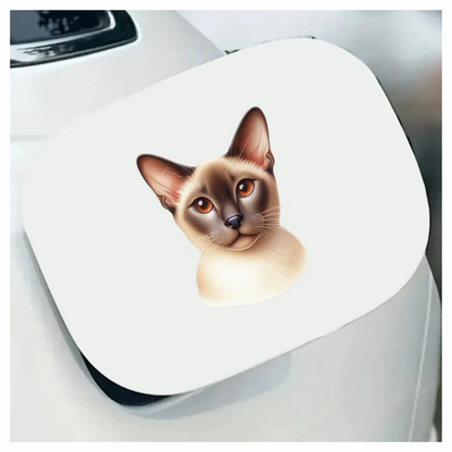 Brown Cat Siamese Face Portrait Vinyl Sticker Decal