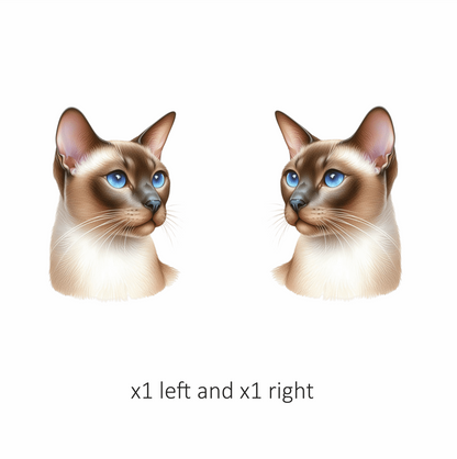 Brown Cat Siamese Blue Eyes Vinyl Sticker Decal
