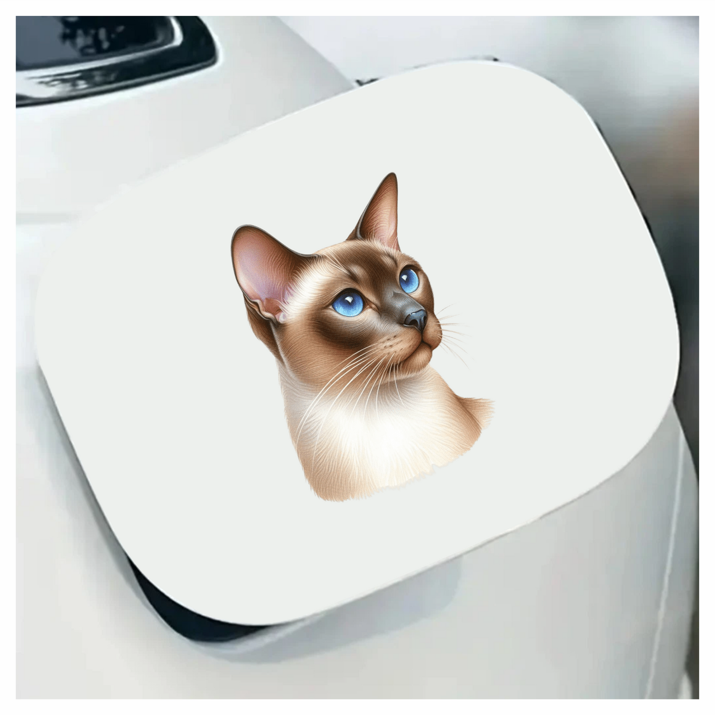 Brown Cat Siamese Blue Eyes Vinyl Sticker Decal