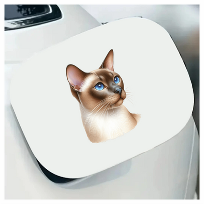 Brown Cat Siamese Blue Eyes Vinyl Sticker Decal