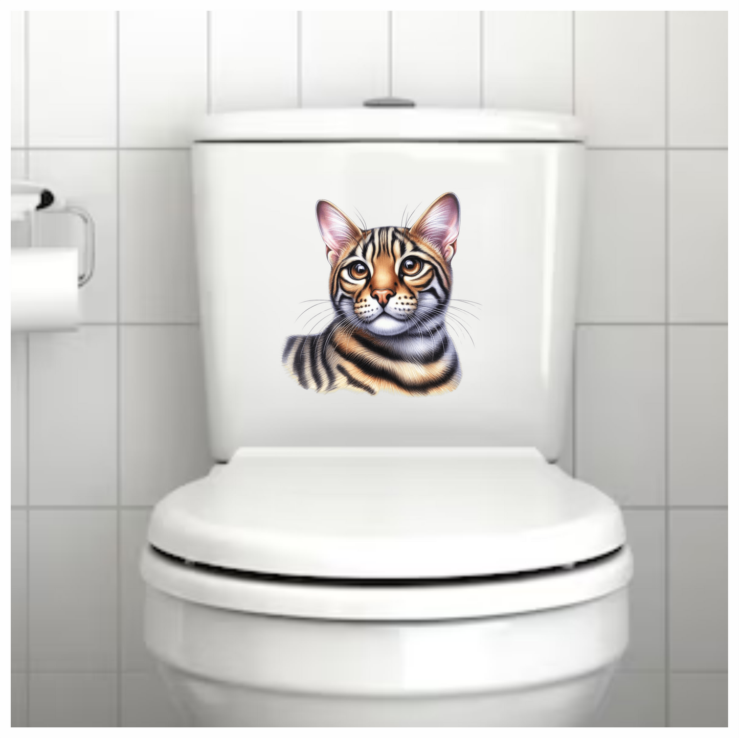 Brown Tabby Cat Bengal Vinyl Sticker Decal