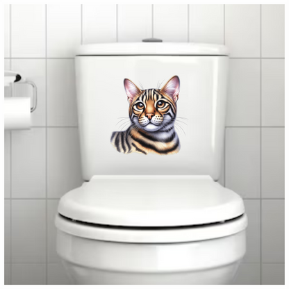 Brown Tabby Cat Bengal Vinyl Sticker Decal