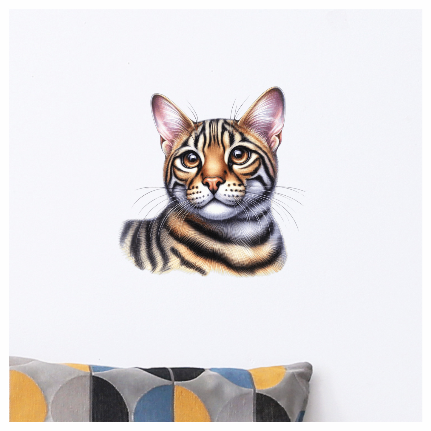 Brown Tabby Cat Bengal Vinyl Sticker Decal