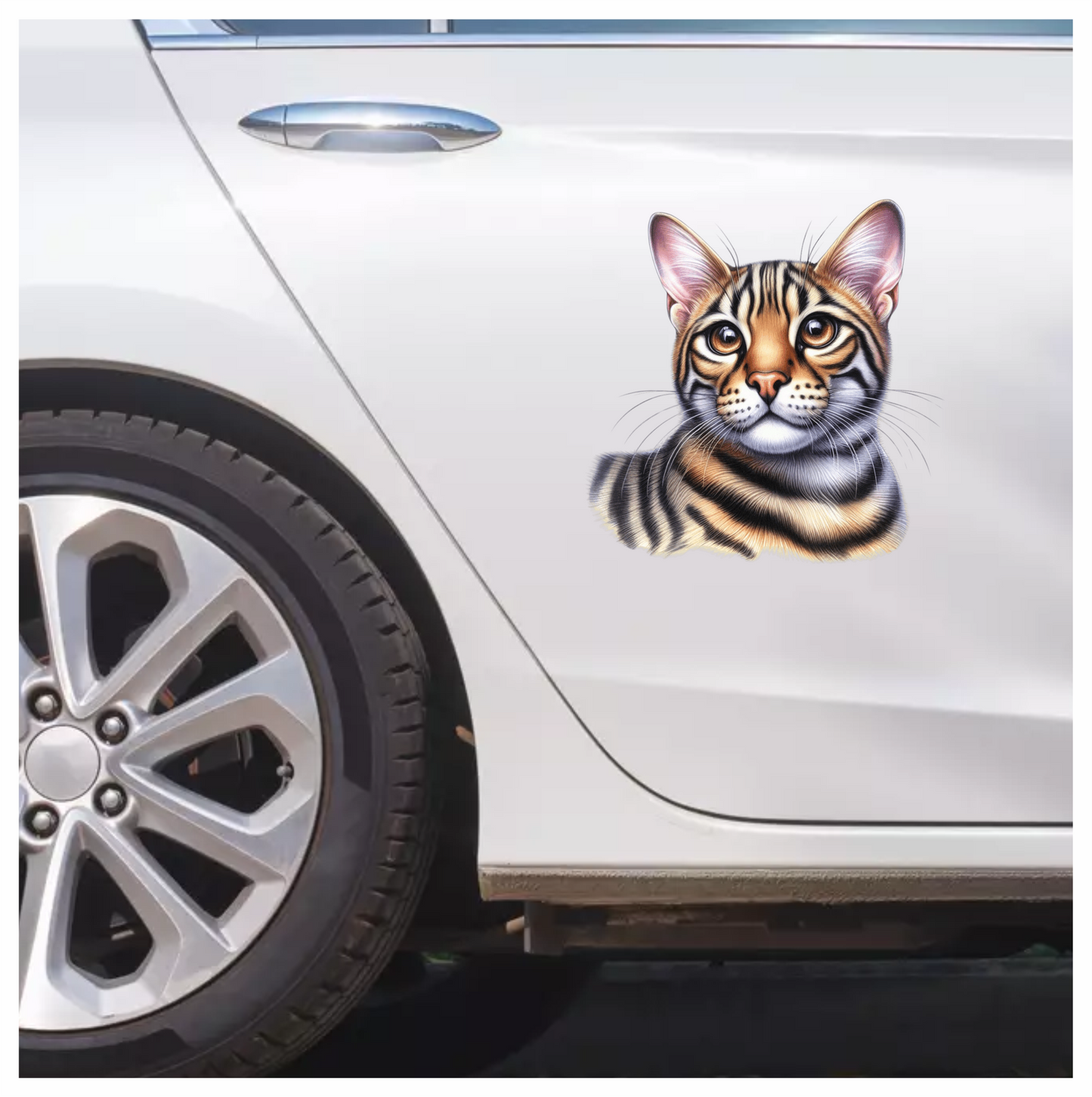 Brown Tabby Cat Bengal Vinyl Sticker Decal
