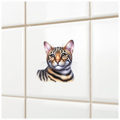 Brown Tabby Cat Bengal Vinyl Sticker Decal