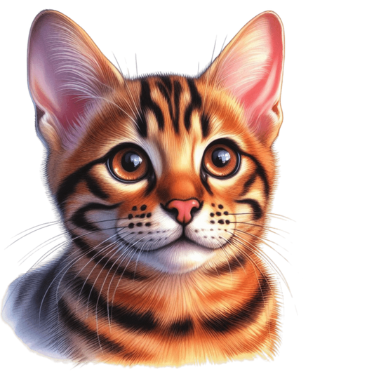 Orange Cat Bengal Kitten Face Vinyl Sticker Decal