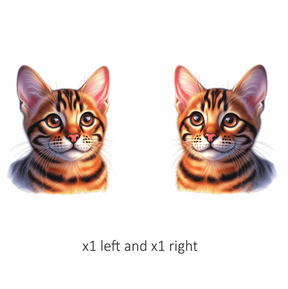 Orange Cat Bengal Kitten Face Vinyl Sticker Decal
